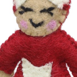 NOVICA Artisan Handmade Wool Felt Ornaments Mr Mrs Santa Claus Holiday Pair Red India Decor Christmas [mr Santa 6in H x 3.1in W x 1in D Mrs Santa 4.3in H x 3.1in W x 1in D] ' Mr and Mrs Santa' Pair