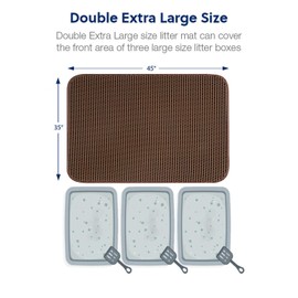 WePet Cat Litter Mat, Kitty Litter Trapping Mat, Honeycomb Double Layer Mats, No Phthalate, Urine Waterproof, Easy Clean, Scatter Control, Catcher Litter Tray Box Rug Carpet