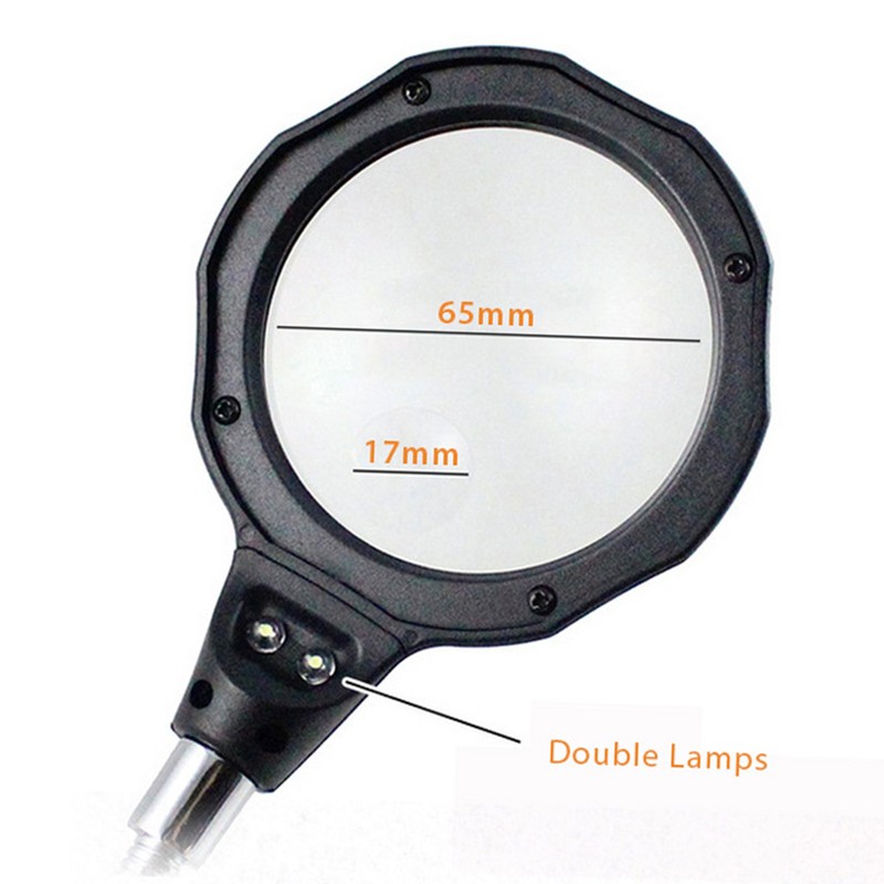 Tabletop 3.5x 12X Helping Hand Alligator Clip LED Magnifying Lamp