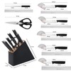 KOSHA Black Kitchen Knife Set, 8 Piece Knifves Set with