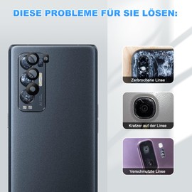 Eonpam Pack of 2 Rear Camera Lens Glass Replacement for OPPO Find X3 Neo, Original Quality, with Professional Repair Kit