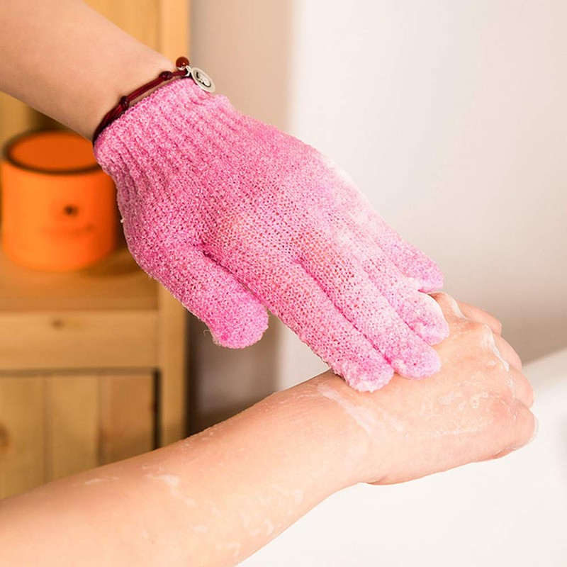Miss-shop Dusche Handschuh,Badehandschuhe 5 Paar Doppelseitige Nylon Peeling Handschuhe Body