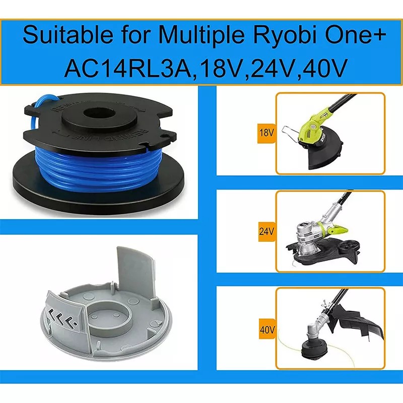 For RYOBI String Grass Line Spools 11FT/0.065'' + Cap For