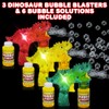Bubbland Dinosaur Friction Powered LED Bubble Blasters for Kids, 3