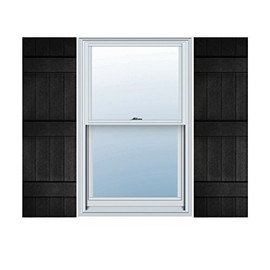 Ekena Millwork LJ4S14X07100BL Lifetime Vinyl Standard Shutter (Per Pair), 14"W x 71"H, Black