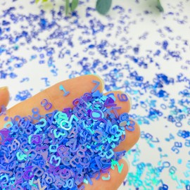 3000Pcs 6 mm Number Table Confetti Shiny Sequins Decorations for Wedding DIY Balloons Baby Shower Birthday Party Nail Arts (Purple)