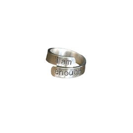 I am Enough Inspirational Message Ring in Sterling Silver