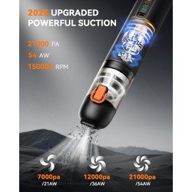 yoyoto Car Vacuum, Handheld Vacuum Cordless with 21000Pa Powerful Suction & 3 Modes, 4-in-1 Portable Hand Held Mini Vacuum Cleaner Rechargeable, Ultra Light for Car Home Office (Black)