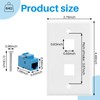 Hepzest 2-Pack 2 Port Ethernet Wall Plate, RJ45 Cat6 Female