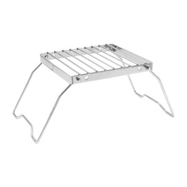 Fenteer Folding Campfire Grill Foldable Stove Stand Mini Portable Versatile Cooking Grate Grill Rack for Fishing BBQ Camping Cooking