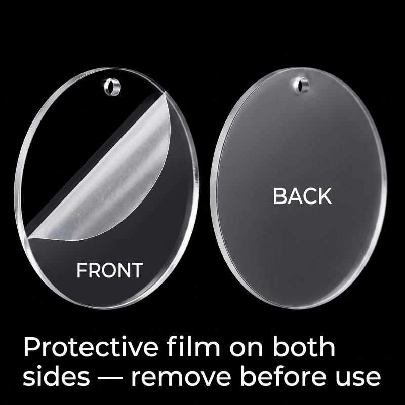70 Pcs 3 Inch Clear Acrylic Ornament Blanks, Round Acrylic