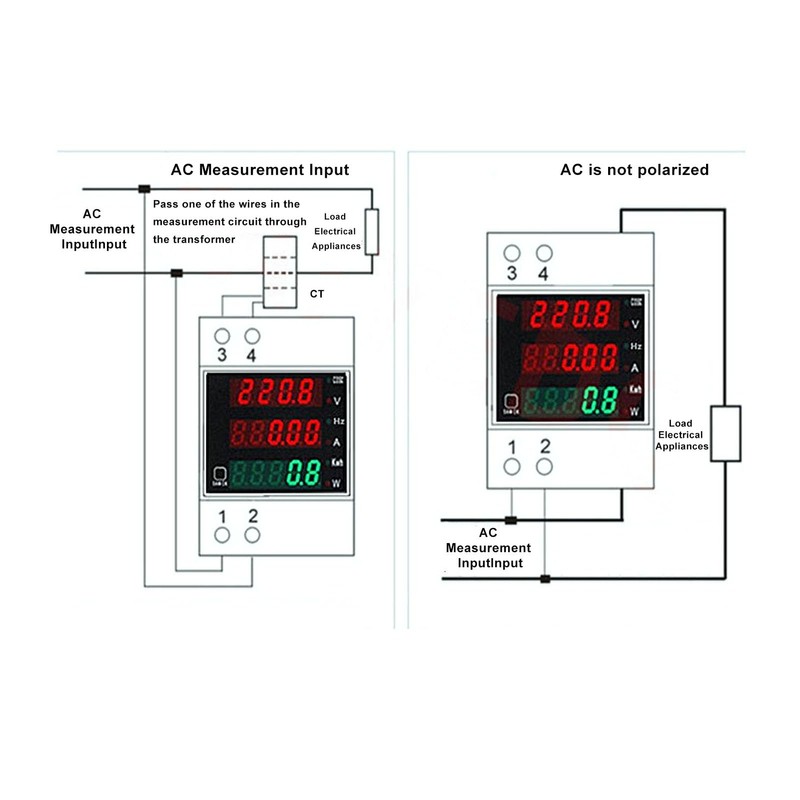 Jeffergarden Electric Meter Monitor AC 80-300V 0-100A Digital Power Meter