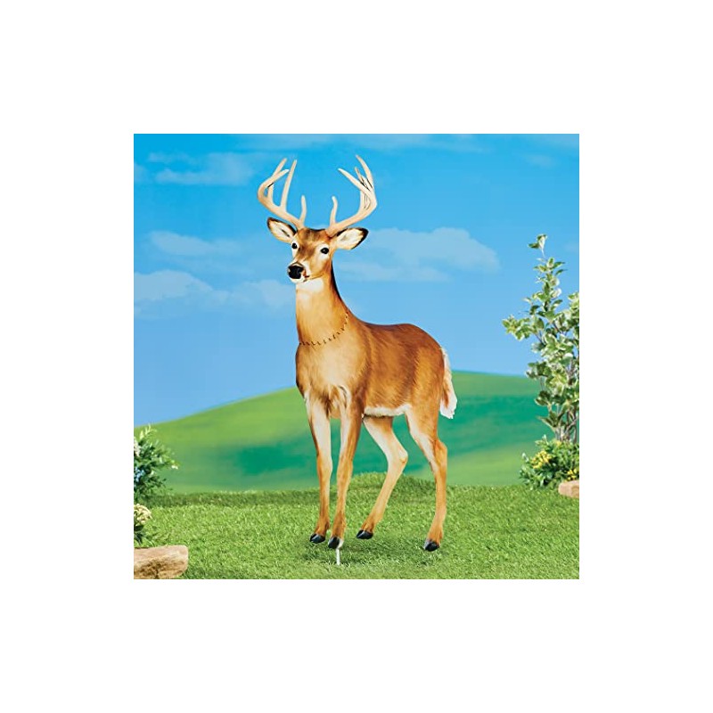 Collections Etc Realistic Deer Outdoor Metal Garden Stake - Set