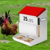 Automatic Chicken Feeder 25lb,Outdoor Galvanized Metal Poultry Feeder No Waste