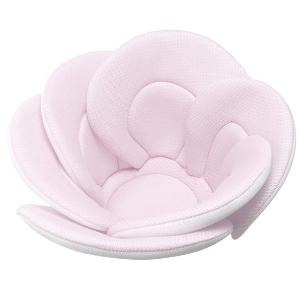 Cojín de baño de bebé, suave y de secado rápido para tina de bebé, soporte para asiento, lavable a máquina, 6 pétalos de flores, Rosado, 6-Petal Flower - Pink