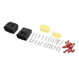 INFINAUTO 12 Pin Car Electrical Wire Connector Plug Kits, 1.8mm Series Car RV Truck Male Female Cable Terminal Housing Black Yellow, 1 Set