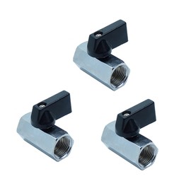 HongBoW Hardware 3Pcs 3/8" Brass Mini Ball Valve NPT Female x Female Shut-Off Valve