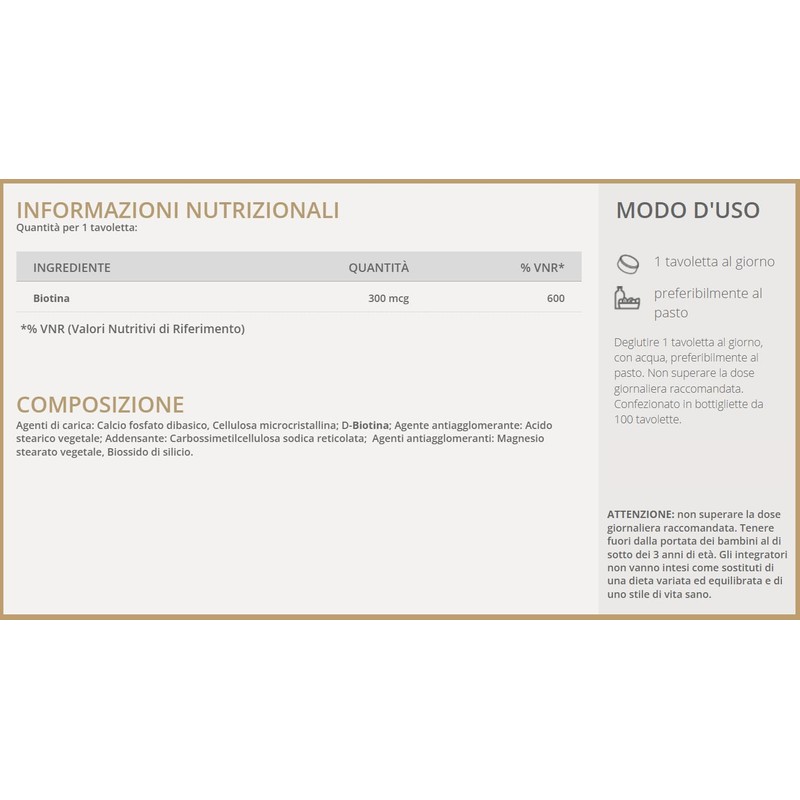 Solgar VITA B8 – Biotina 300 mcg per tavoletta, pelle
