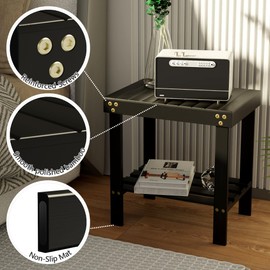 Glavbiku Bamboo Shower Bench, Foot Rest Shaving Stool with Non-Slip Feets Storage Shelf Safe and Stable, Kids Adults Wooden Stool for Home, Bathroom, Bedside, Living Room, Outdoor Side Tables