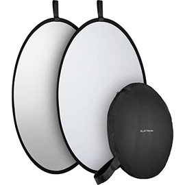 32" Silver and White Collapsible Light Reflector