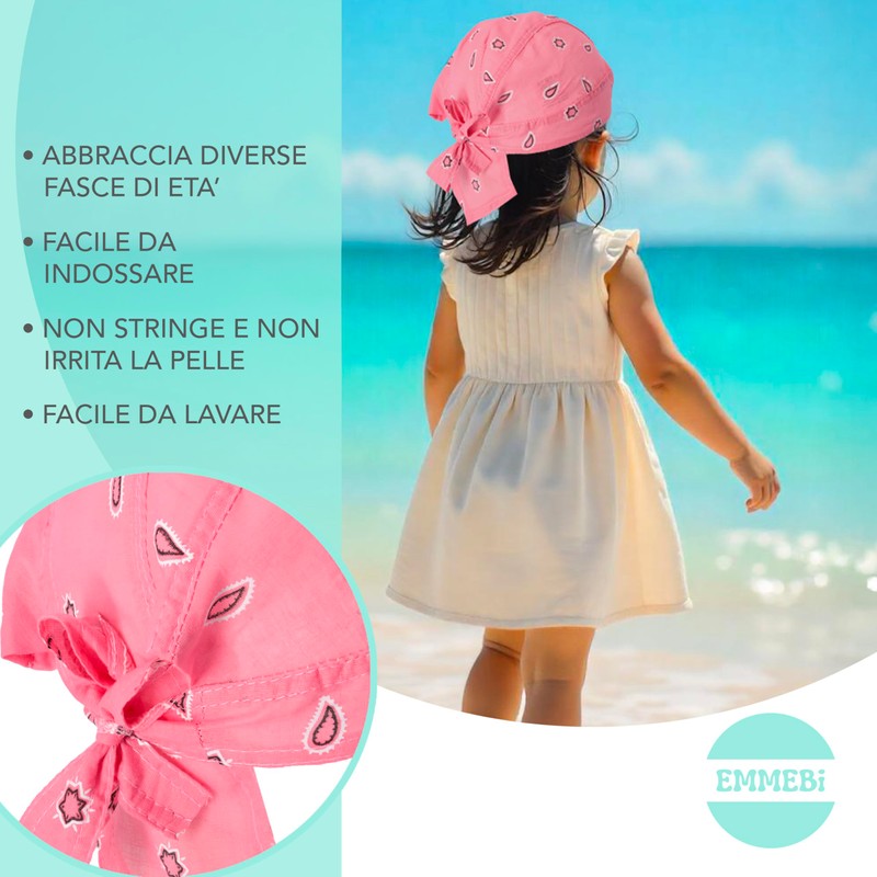 EMMEBi Bandana Baby Children Girls Cotton, pink