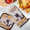 GOSJINNK Funny Baking Cat Oven Mitts and Pot Holders（Set of