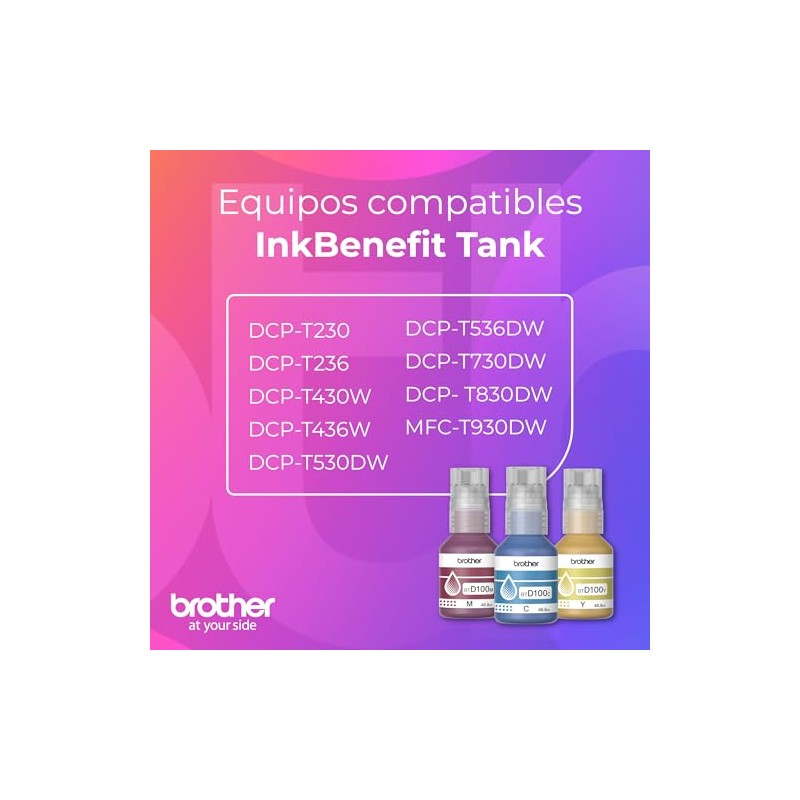 Brother Kit Botellas Tinta de Color InkBenefit Tank BTD100CL3PK