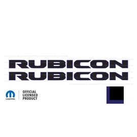 Decal Mods Rubicon Hood Graphic Vinyl Decal fits Jeep Rubicon/Gladiator JL/JT (2018-2024) Black w/Blue Outline FBBLUO (Set of 2) | FJ4A2