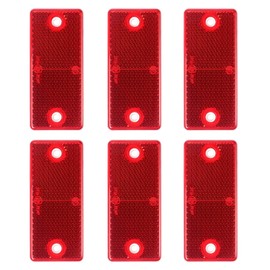 Woola Screw Reflector,6 Pack Rectangular Red Side Reflector Trailer,Size 90x40 mm Cat Eye Red Reflectors Caravan Gate Post Fence