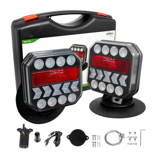 AgriEyes USB-C Wireless Trailer Tow Lights with Adjustable Magnetic Base