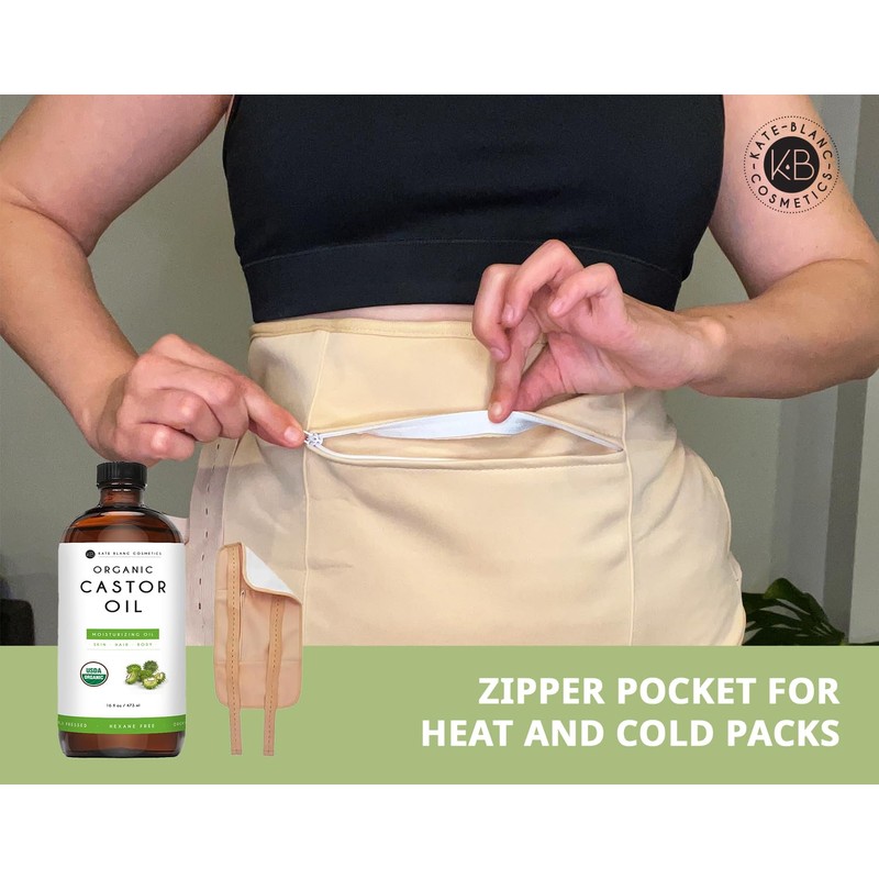 Kate Blanc Cosmetics Castor Oil Pack Wrap (16oz Glass Bottle