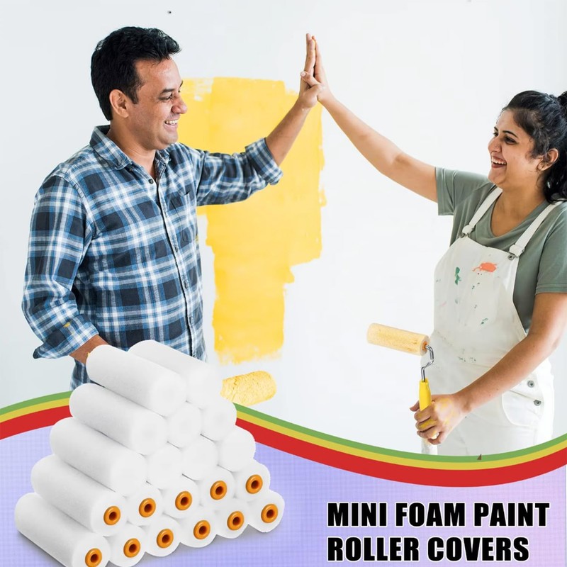 Foam Paint Rollers, 10pcs 4 Inch Paint Roller, Mini Paint