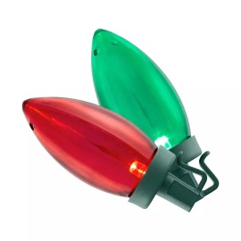 Home Accents Holiday 100-Light Smooth LED C9 Super Bright Red and Green Christmas Lights on Spool