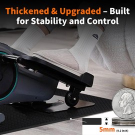 Stepwaver Non-Slip Workout Mat for Under Desk Ellipticals, Double-Sided, 23.6" × 17" Equipment Mat for Ellipse Leg Exerciser, 0.2 Inch Thick, Stair Stepper, Stability & Floor Protection