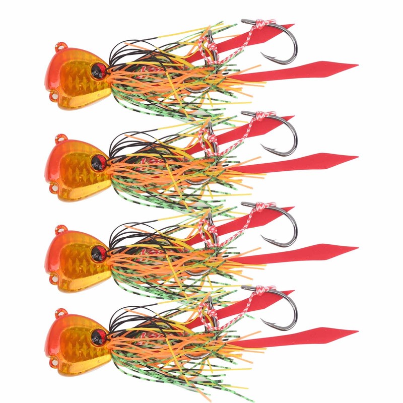 4Pcs 65g Fishing Artificial Baits Silicone Skirts Lures with Hook