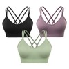 Strappy Sports Bra for Women Padded Seamless Low Impact Support