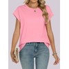 ANRABESS Womens Tops Summer Cap Sleeve Basic Tshirts Loose Fit
