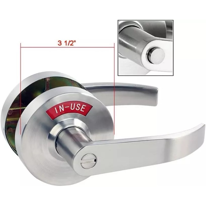 Mutex Extra Large Bathroom Privacy Lever Lock with Indicator Right-hand