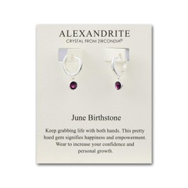 Philip Jones June Birthstone Hoop Earrings Created with Alexandrite Zircondia® Crystals