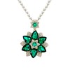 Long Crystal Flower Pearl Pendant Necklace for Women Rhinestone Sunflower