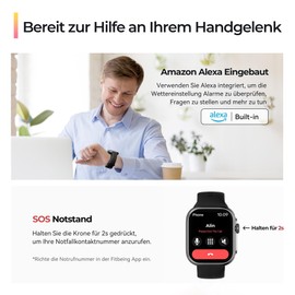 anyloop Smartwatch Women's Smart Watch Fitness Watch Sports Watch with Heart Rate Sleep Monitor Pedometer (Black)