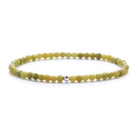 BERGERLIN Genuine Natural Stone Bracelet with 925 Sterling Silver Pearl Bracelet, for Men and Women, with Certificate of Authenticity, Stone