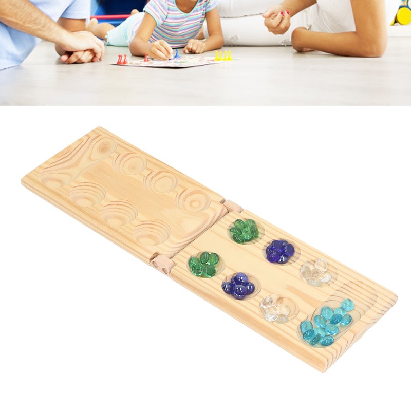 Folding African Stone Game Wooden Intellectual Logic Thinking Training Parent