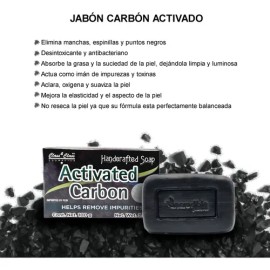 Jabon Artesanal Quita Puntos Negros Carbon Activado 100gr                                                                                             