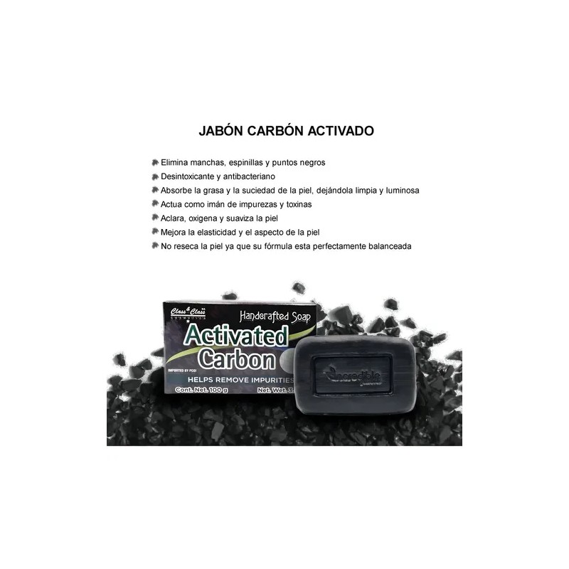 Jabon Artesanal Quita Puntos Negros Carbon Activado 100gr