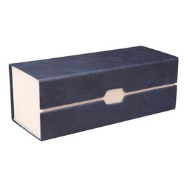 VisionGlobal 2 slot glasses storage box, glasses case pressure-resistant hard shell, portable sunglasses case, stylish PU leather, easy to carry(Dark Blue)