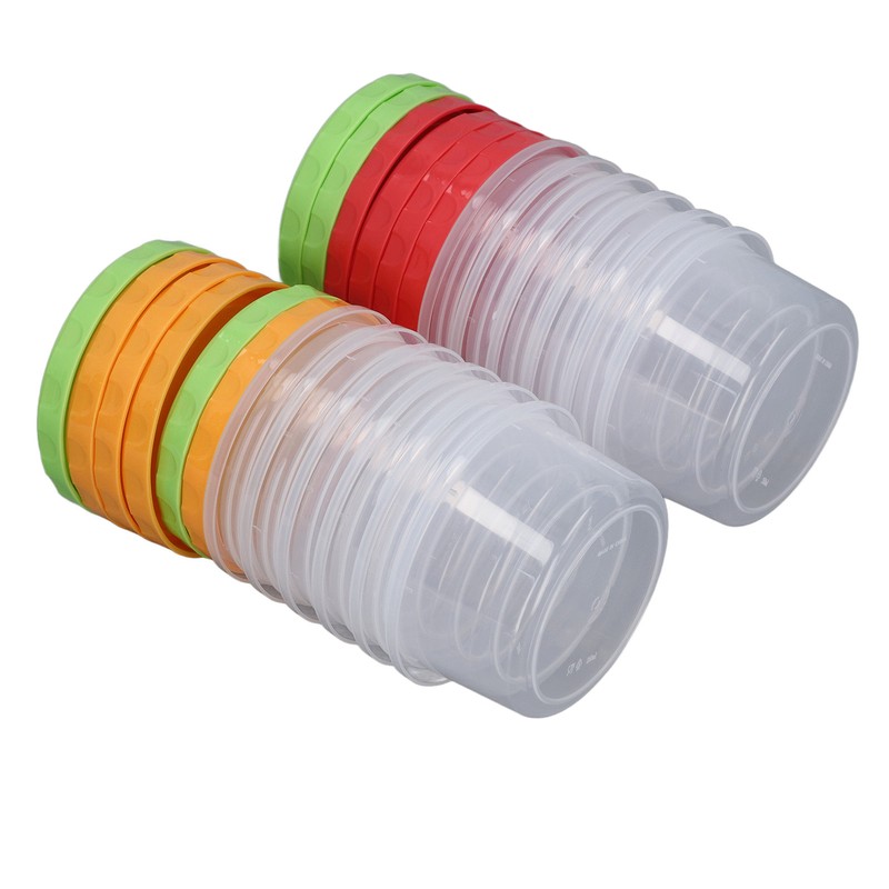 12 Sets 1 Cup Containers 8oz Stackable Reusable Round Plastic