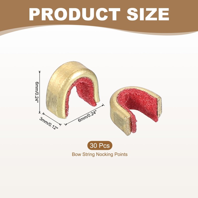 sourcing map Bow String Nocking Points 6x3x6 mm Bow String