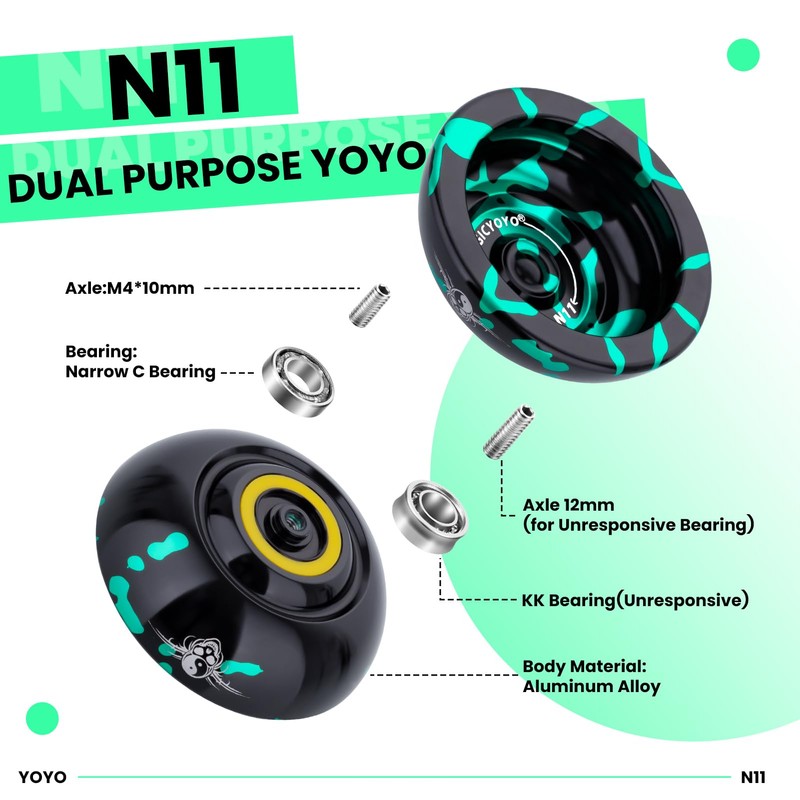 MAGICYOYO N11 Professional Unresponsive Yoyo for Advanced, Dual Mode Metal