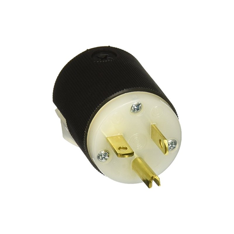 Hubbell HBL5466C Plug, 20 amp, 250V, 6-20P, Black/White
